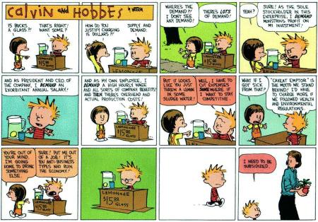 Viñeta Calvin & Hobbes sobre subvenciones